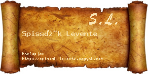 Spissák Levente névjegykártya