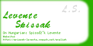 levente spissak business card